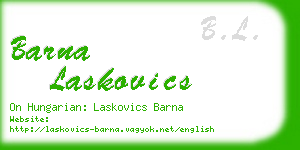 barna laskovics business card